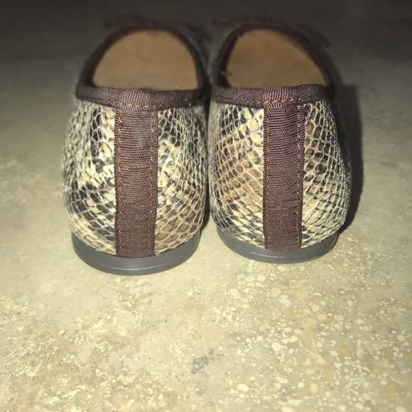 Franco Sarto Zapp Ballet Flats Python Snake Brown NEW - Picture 3 of 7